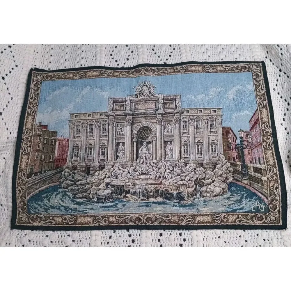 Fontana De Trevi Italian Tapestry Wall Art Hanging Made In Italy PAY‎ 19